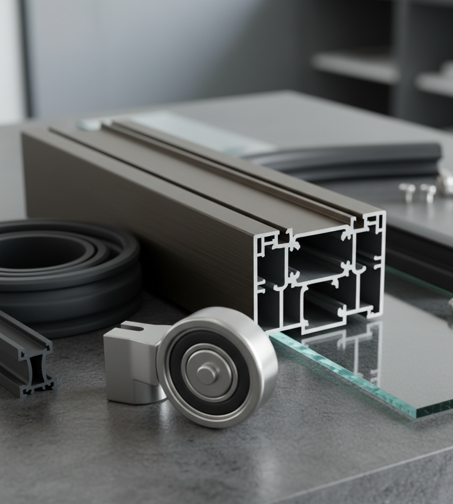 Bursa Cam Balkon A Kalite malzemelerin (paslanmaz çelik tekerlek, EPDM fitil, alüminyum profil kesiti vb Bursa cam balkon sistemlerinde kullanılan A kalite malzemeler: paslanmaz çelik tekerlek, EPDM fitil ve alüminyum profil kesiti